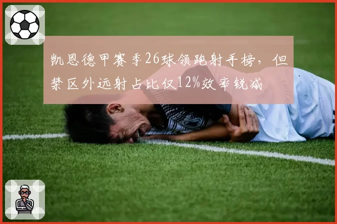 凯恩德甲赛季26球领跑射手榜,但禁区外远射占比仅12%效率锐减
